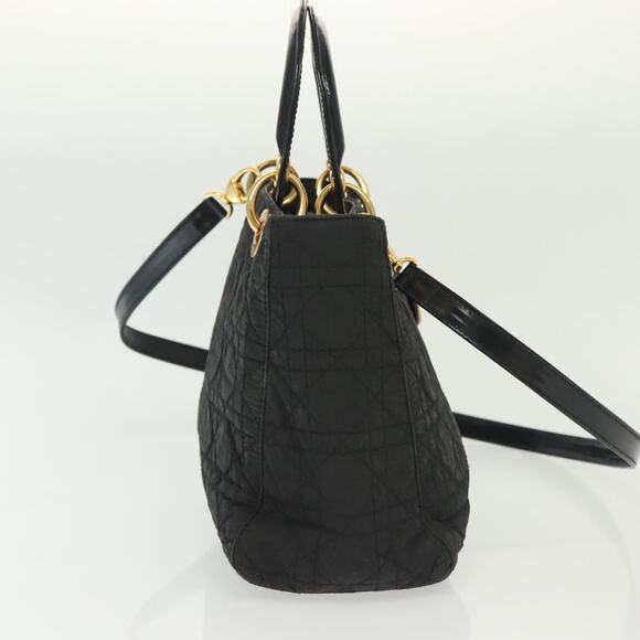 DIOR Canage Hand Bag Nylon Black Gold - Picture 4 of 13
